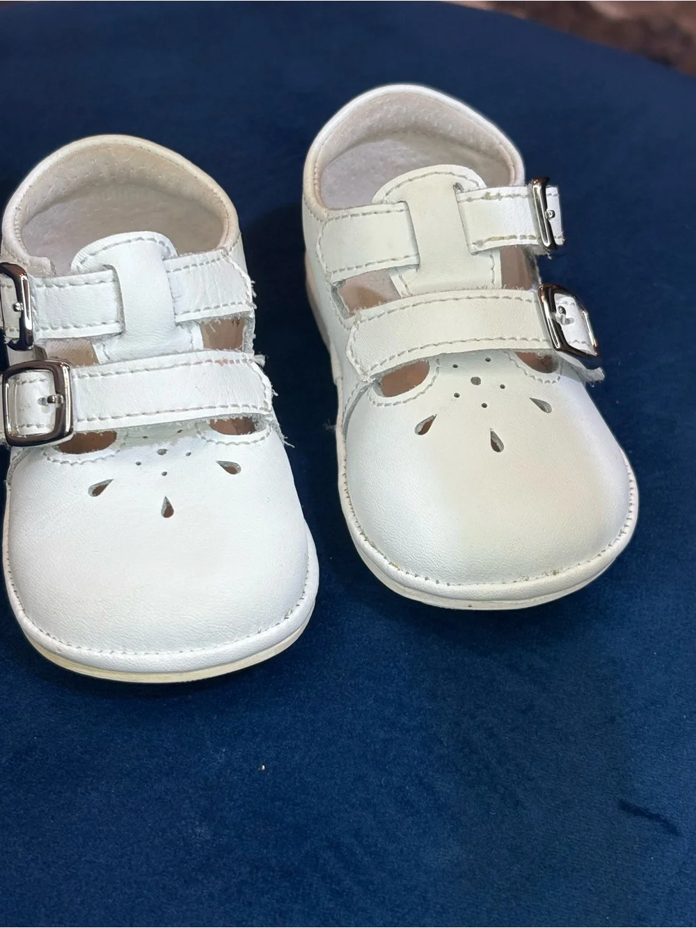 Angels White Double-Buckle Girls Dress Shoes